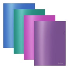 Папка-уголок пластиковая ErichKrause® Glossy Vivid, A4, полупрозрачная, ассорти  50160