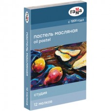 Пастель масляная Гамма "Студия", 12 цветов, картон. упак. 310400