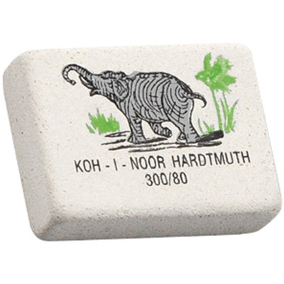 Ластик Koh-I-Noor "Elephant" 300/80, прямоугольный, натуральный каучук, 26*18*8мм Koh-I-Noor 001467