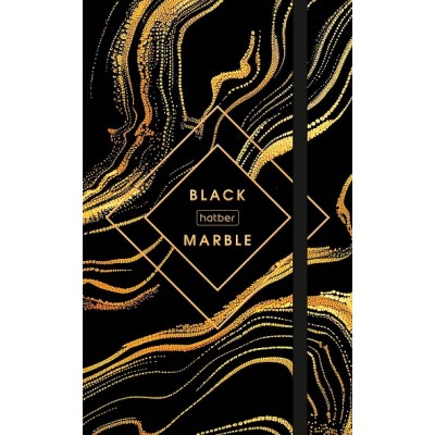 Записная книжка, Hatber, "Black marble", А6, 80-50л, 80-50ЗКт6Вгр_32859