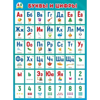 Плакат "Буквы и цифры", изд.: Горчаков 460326294100370787