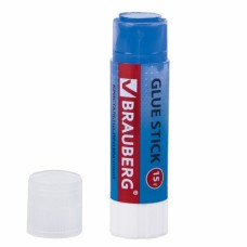 Клей-карандаш BRAUBERG "COLOR Crystal", 15 г, прозрачный, ассорти, 227969, PVP