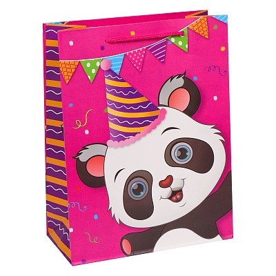 Dream cards Пакет подарочный с мат. лам. Панда на дне рождения 26х32х10 см, 210 г ППК-1930 462-0-129-71930-8