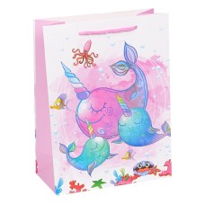 Dream cards Пакет подарочный с мат. лам. Семья китов 26х32х10 см, 210 г ППК-1863 462-0-129-71863-9