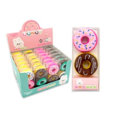 Ластик TOCHAIN DI-688 "Donut" 2 штуки, 28х28мм, фигурный, цвета ассорти E2399 332573
