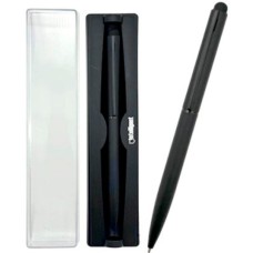 Ручка в футляре DH-85 INTELLIGENT (син) 1,0мм, Черная, матовый круглый корпус, поворотный механизм, в пластиковом футляре 331907
