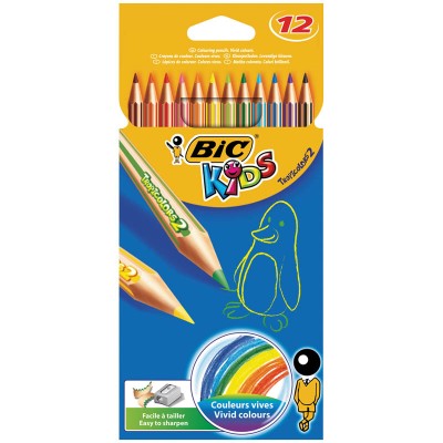 Карандаши пластиковые Bic "Tropicolors2", 12цв., заточен., картон, европодвес Bic 141782