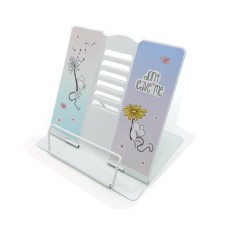 Подставка для книг CO-7004 "Мышка с одуванчиком" металлическая 19х20см, белая, с рисунком 321834