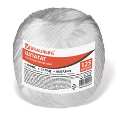 Шпагат полипропиленовый, 1600текс, 125м, 0,2кг, белый, бобина 263723