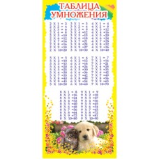 ШМ-6318 (4610) Карточка. Таблица умножения (формат 61х131 мм), 460709144040906318