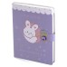Подарочный блокнот 12,5 см * 17,5 7БЦ, Alingar, ламинация soft touch клапан на магн со стразой, 95л. Зайка-волшебник AL12070