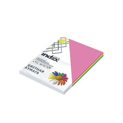 Бумага цветная, Index Color, 80гр, А4, 5х50 (22,57,68,77,29), 250л INDEX COLOR 00-00023593