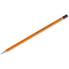 Карандаш чернографитный KOH-I-NOOR 1500, 1 шт., 2H, без резинки, корпус желтый, заточенный, 150002H01170RU