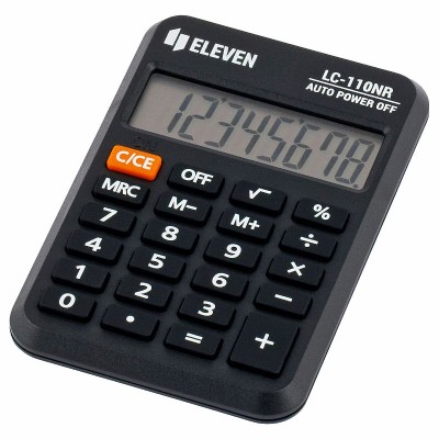 Калькулятор карманный Eleven LC-110NR, 8 разрядов, питание от батарейки, 58*88*11мм, черный 339226