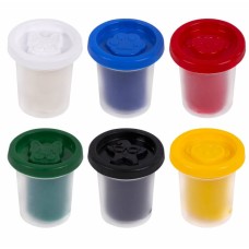 Пластилин-тесто для лепки BRAUBERG KIDS, 6 цветов, 300 г, яркие классические цвета, крышки-штампики, 106718
