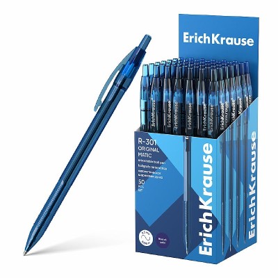 Ручка шариковая автоматическая ErichKrause R-301 Matic Original 1.0, цвет чернил синий 60977