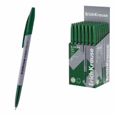 Ручка шариковая ErichKrause Slender Stick Grey 0.7, Super Glide Technology, цвет чернил зеленый 63084