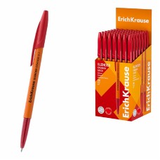 Ручка шариковая ErichKrause Slender Stick Orange 0.7, Super Glide Technology, цвет чернил красный  63091