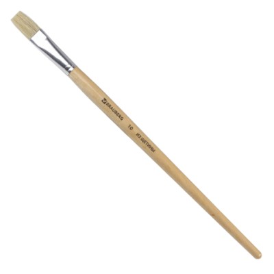 Кисть BRAUBERG щетина, плоская, №10, 200203