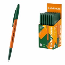 Ручка шариковая ErichKrause Slender Stick Orange 0.7, Super Glide Technology, цвет чернил зеленый  63092