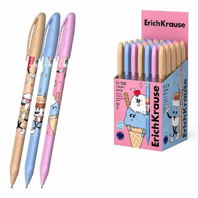 Ручка шариковая ErichKrause U-108 Stick Yummy 1.0, Ultra Glide Technology, цвет чернил синий  63106