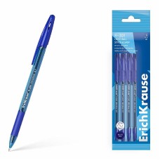 Набор из 4 ручек шариковых ErichKrause R-301 Stick&Grip Original  1.0, цвет чернил синий (в пакете) 61001