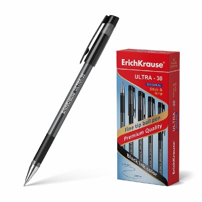 Ручка шариковая ErichKrause ULTRA-30 Stick&Grip Original 0.7, Super Glide Technology, цвет чернил черный  55393