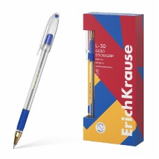 Ручка шариковая ErichKrause L-30 Gold Stick&Grip Classic 0.7, Super Glide Technology, цвет чернил синий  61041