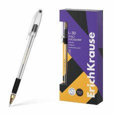 Ручка шариковая ErichKrause L-30 Gold Stick&Grip Classic 0.7, Super Glide Technology, цвет чернил черный  61042