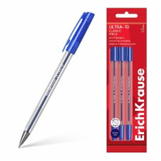 Набор из 3 ручек шариковых ErichKrause ULTRA-10 Stick Classic 0.7, Super Glide Technology, цвет чернил синий (в пакете) 61027