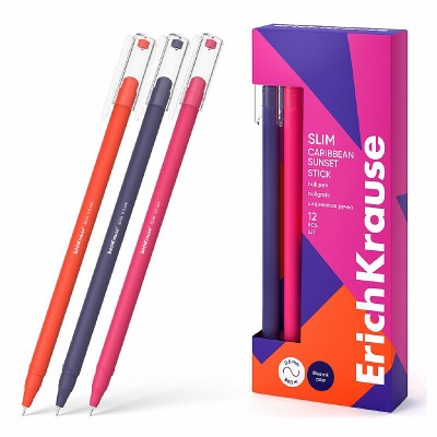Ручка шариковая ErichKrause Slim Stick Caribbean Sunset 0.7, цвет чернил синий  61046