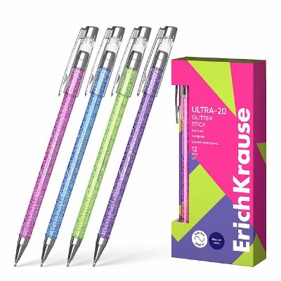 Ручка шариковая ErichKrause ULTRA-20 Stick Glitter 0.7, Super Glide Technology, цвет чернил синий  61032