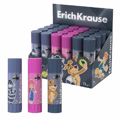 Клей-карандаш ErichKrause EasyStick Простоквашино, 13г, ассорти 60499