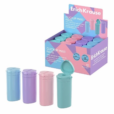 Точилка пластиковая ErichKrause ClickUp Maxi, Pastel, с контейнером, ассорти  60071