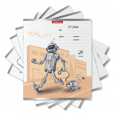 Тетрадь школьная ученическая ErichKrause® Robolife, 24 листа, линейка 53731
