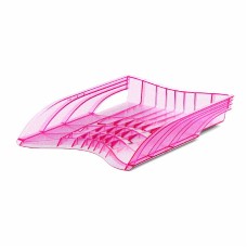Лоток для бумаг пластиковый ErichKrause® S-Wing, Glitter, розовый 55553