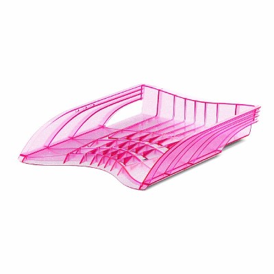 Лоток для бумаг пластиковый ErichKrause® S-Wing, Glitter, розовый 55553