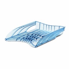 Лоток для бумаг пластиковый ErichKrause® S-Wing, Glitter, голубой 55552