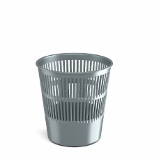 Корзина для бумаг сетчатая пластиковая ErichKrause Ice Metallic, 9л, серебряный 55937
