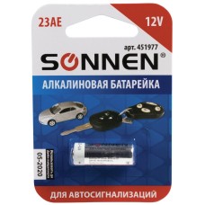 Батарейка SONNEN Alkaline, 23А (MN21), алкалиновая, для сигнализаций, 1 шт., в блистере, 451977