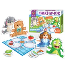 Игра настольная для малышей с объемными фигурками «Пикничок»* 02090