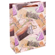 Dream cards Пакет подарочный с мат. лам. Любовь к лаванде 18х24х8.5 см (M),210 г  ПКП-3410