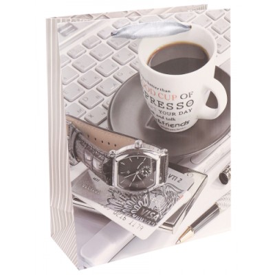 Dream cards Пакет подарочный с мат. лам. Утро успешного человека 18х24х8.5 см (M),210 г  ПКП-3418