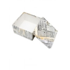 Одинарная квадратная коробка "Газета" 10 х 10 х 5 см (спайка 4 шт) НПК-7502