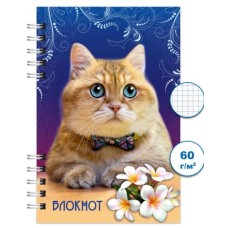 Блокнот спираль 120л А6 Кошки 4 Бг120/10-4
