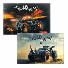Папка-конверт на кнопке пластиковая ErichKrause Road Beast, A4, ассорти  63510