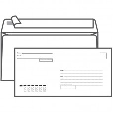 Конверт E65, Ряжская печатная фабрика, 110*220мм, с подсказом, б/окна, отр. лента 070634