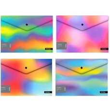 Папка-конверт на кнопке Berlingo "Gradient" 1шт., 180мкм, с рисунком, глиттер-эффект, ассорти 334629
