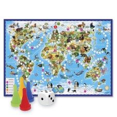 Игра-ходилка с фишками. Животный мир Земли. 59,5х42 см.