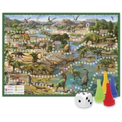 Игра-ходилка с фишками. Путешествие в мир динозавров. 59,5х42 см. ГЕОДОМ